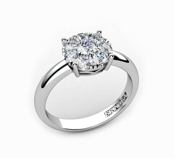 Illusion setting diamond engagement ring - Manuel Spinosa